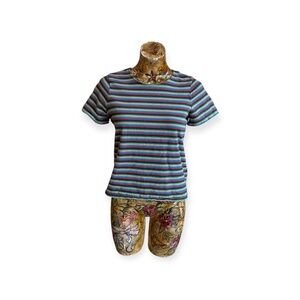 Madewell t shirt stripes retro style short sleeve top Small